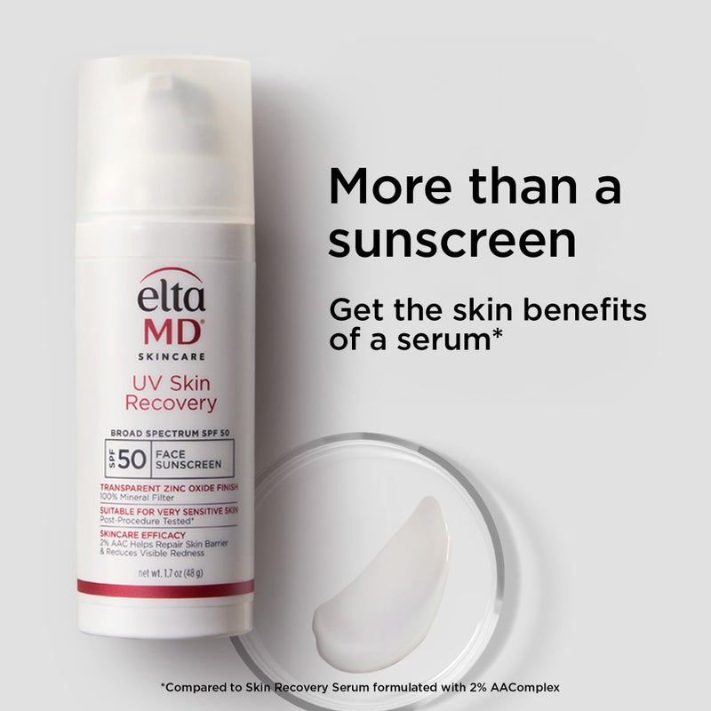EltaMD UV Skin Recovery 100% Mineral Sunscreen, SPF 50, Redness Correcting Face Sunscreen, Safe for Sensitive Skin, 1.7oz - Image 3