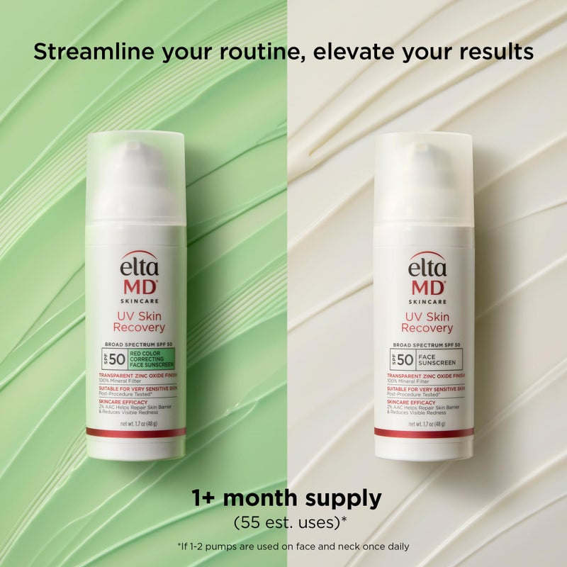 EltaMD UV Skin Recovery 100% Mineral Sunscreen, SPF 50, Redness Correcting Face Sunscreen, Safe for Sensitive Skin, 1.7oz - Image 2