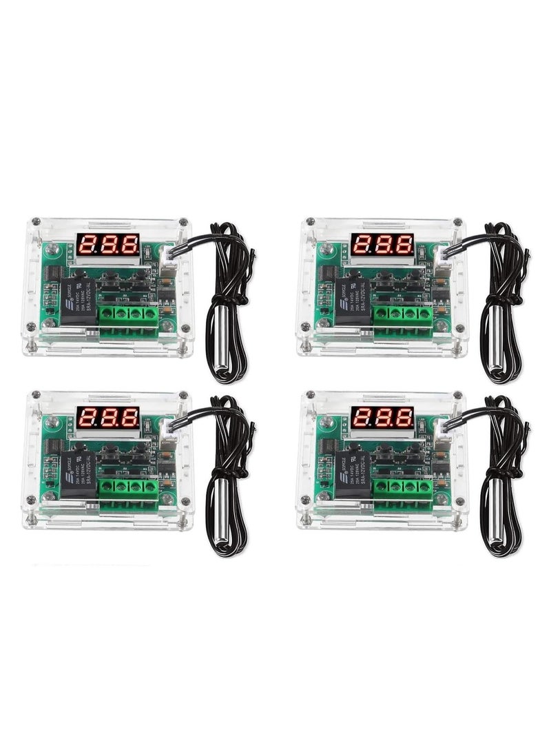 W1209 DC 12V Digital Temperature Controller, Board Red Digital Display Thermostat -50-110°C Electronic Temperature Temp Control Module Switch with Waterproof Case - Image 1