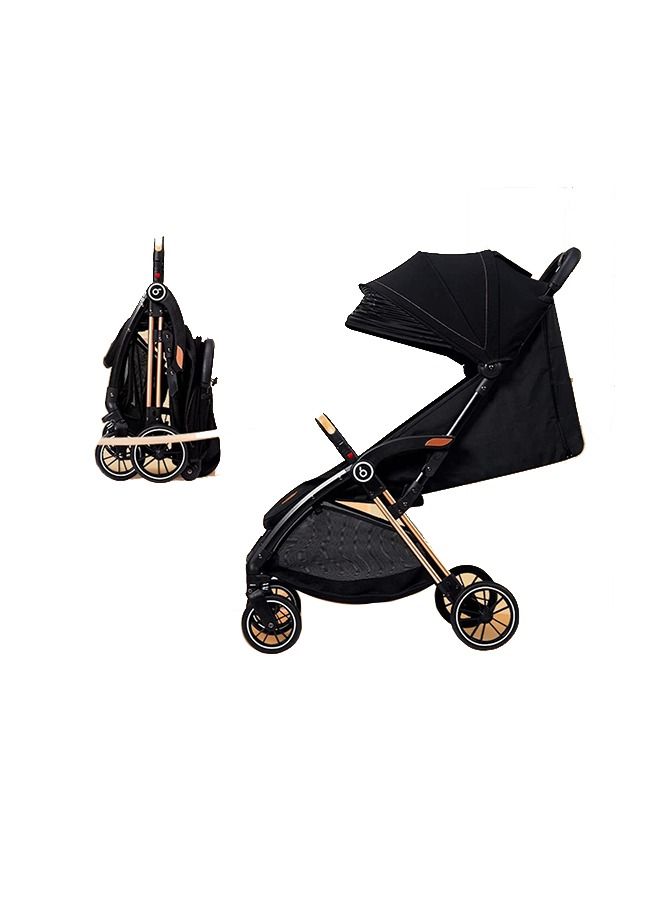 جي تي-ويل عربة أطفال محمولة فاخرة خفيفة الوزن عربة أطفال للسفر للأطفال من سن 6 أشهر إلى 3 سنوات (BV1 أسود) - Image 1