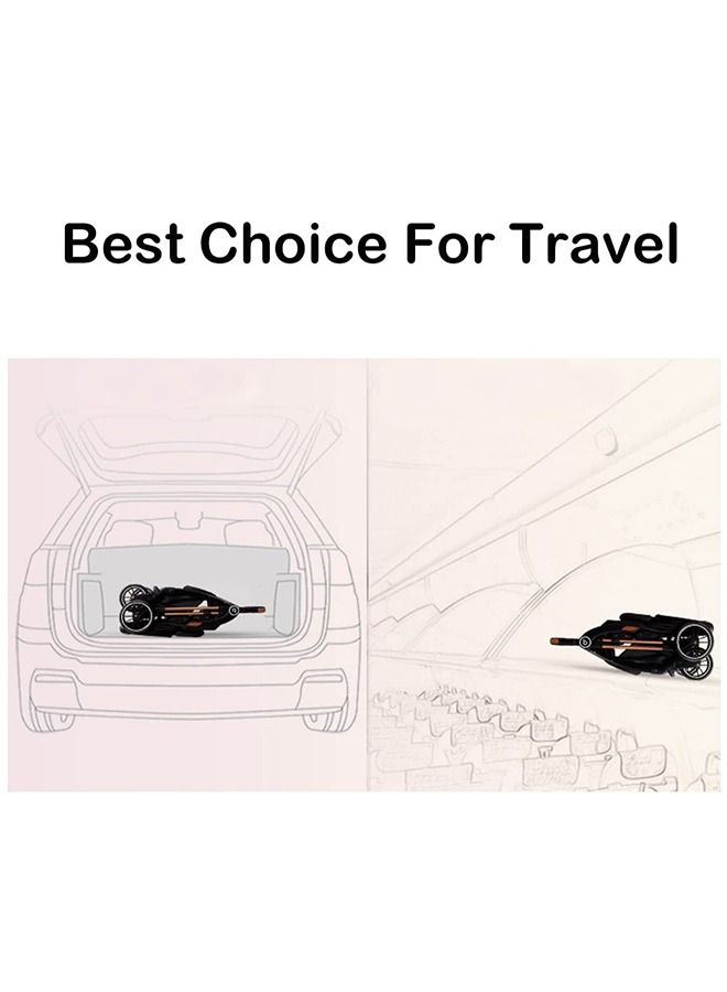 جي تي-ويل عربة أطفال محمولة فاخرة خفيفة الوزن عربة أطفال للسفر للأطفال من سن 6 أشهر إلى 3 سنوات (BV1 أسود) - Image 3