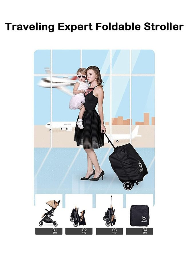 جي تي-ويل عربة أطفال محمولة فاخرة خفيفة الوزن عربة أطفال للسفر للأطفال من سن 6 أشهر إلى 3 سنوات (BV1 أسود) - Image 5