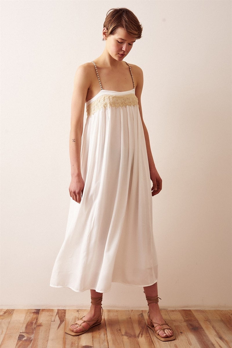 Never More Lace Detailed Strappy Casual Dress - Image 2