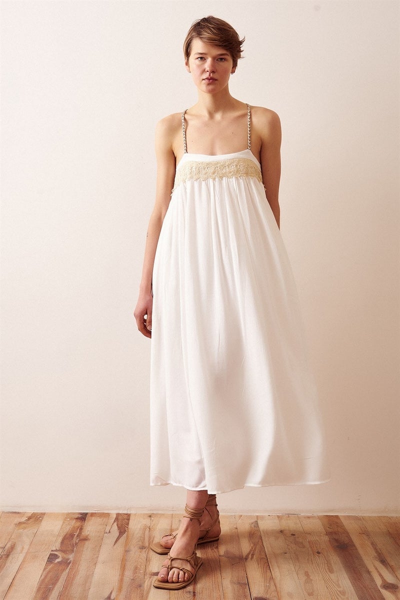 Never More Lace Detailed Strappy Casual Dress - Image 5
