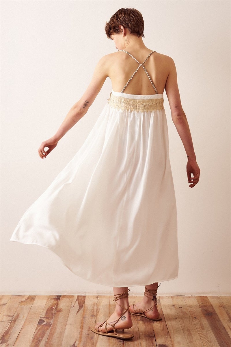 Never More Lace Detailed Strappy Casual Dress - Image 3