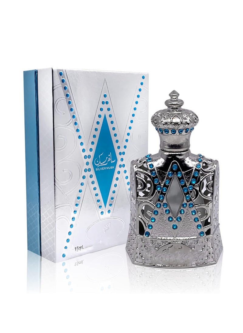 Afnan Silver Musk Concentrated Perfume Oil, Attar Oil Cpo 15 Ml  - Image 3