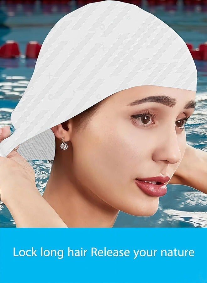 REVEX Men Women Swim Cap, Unisex Adult Swimming Caps Keep , Waterproof Bathing Cap for Swimming - Image 3