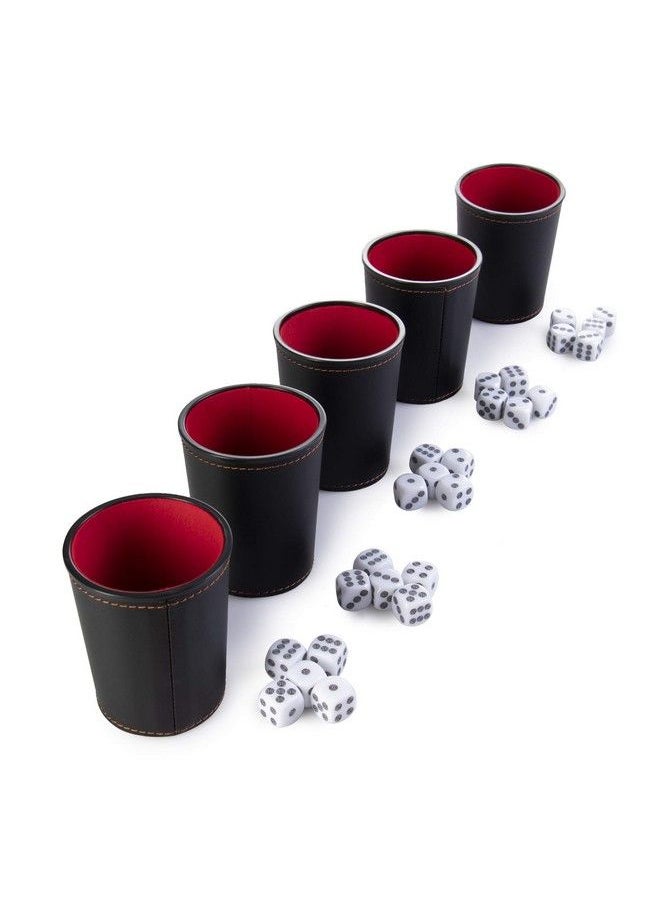 5 Leather Dice Cups And 25 Bullseye Dice By Bullseye Game Night ; Classic Dice For Farkle Liar Dice Bunco ; Black And Red - pzsku/Z801738B9C76A7810AA17Z/45/_/1688193803/35857716-140c-4818-972b-5cd964eaa4a9