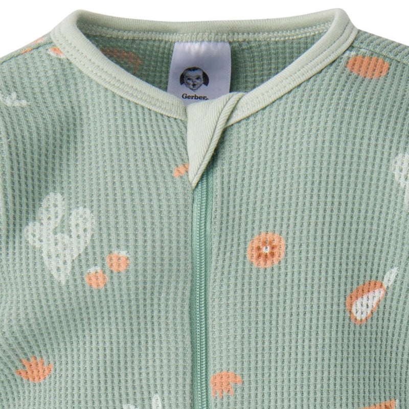 Gerber Baby Unisex 2-Pack 2-Way Zip Thermal Footed Sleep 'N Play, Desert Fruit, Newborn - Image 5