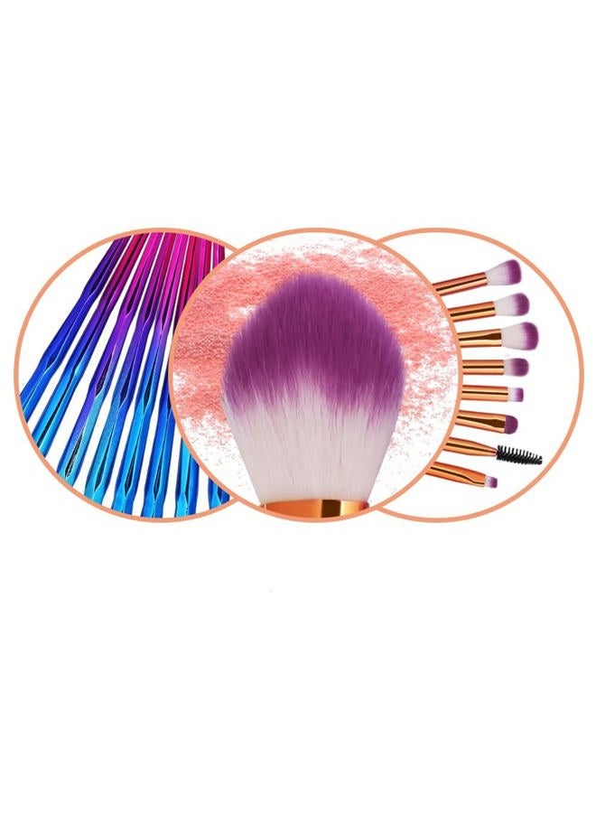 KOLIGHT Pack of 20pcs Cosmetic Eye Shadow Sponge Eyeliner Eyebrow Lip Nose Foundation Powder Makeup Brushes Sets (purple) - Image 3