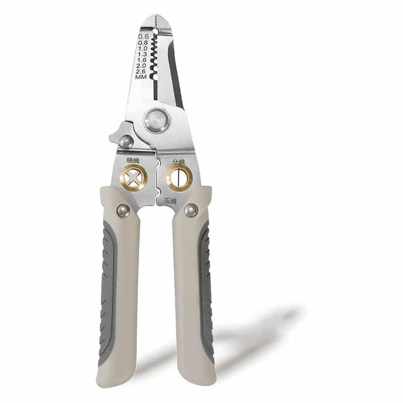 UPTODATETOOLS UpToDateTools Special Wire Stripper for Electrician Stainless Steels NonSlip Material 6 in 1 Multifunction Wire Pliers Tool with Safety Latch for Electrician Cutter Pliers  - Image 1