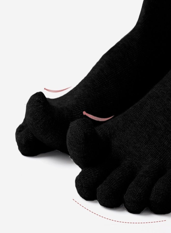 CaiDieNu Mens Toe Socks Cotton Athletic Running Five Finger Crew Socks - Image 5