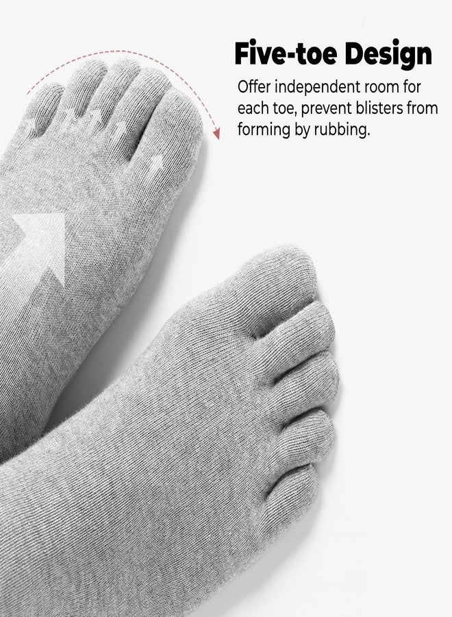CaiDieNu Mens Toe Socks Cotton Athletic Running Five Finger Crew Socks - Image 3