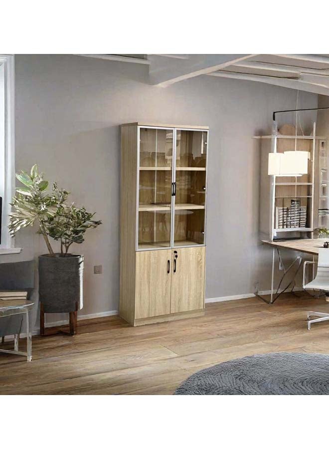 السعادة هوم  دولاب مكتبى خشب بيج 80×40×184 سم - Image 1