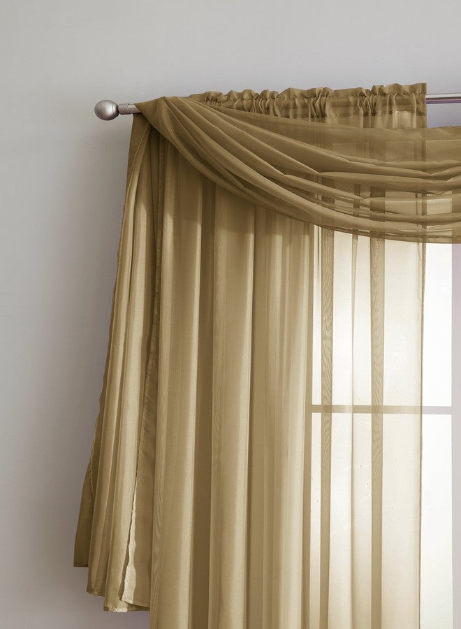 LinenZone Gold Window Scarf Valance in 360 Inch Size. Use Window Scarves as Canopy Bed or Backdrop Curtains, Curtain Scarf, or Sheer Fabric for Draping. (Amazing 55 x 360, Gold) - Image 3