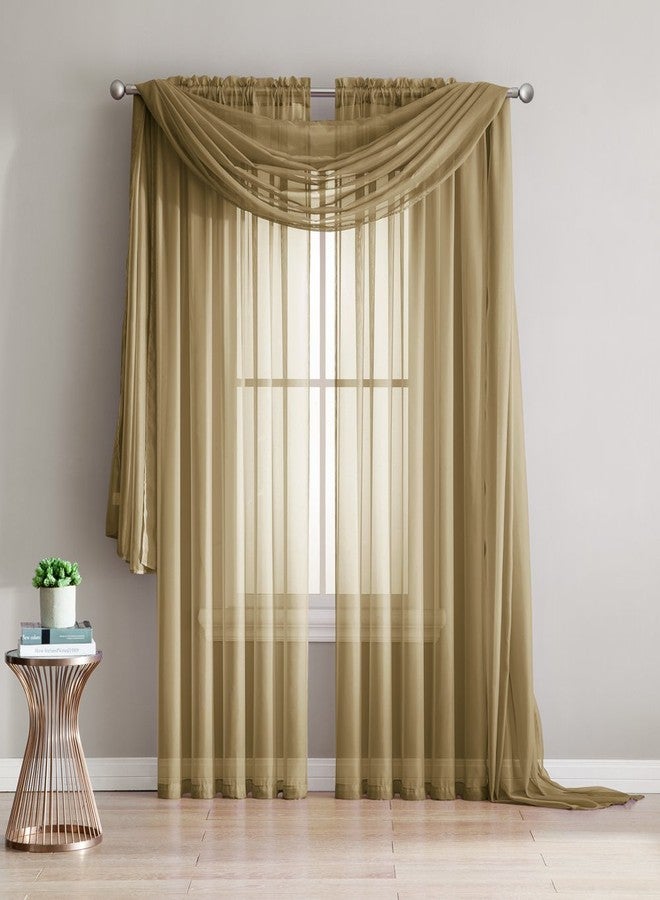 LinenZone Gold Window Scarf Valance in 360 Inch Size. Use Window Scarves as Canopy Bed or Backdrop Curtains, Curtain Scarf, or Sheer Fabric for Draping. (Amazing 55 x 360, Gold) - Image 4