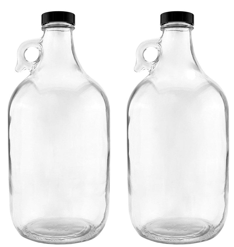 nicebottles Glass Handled Jugs HalfGallon Clear Pack of 2