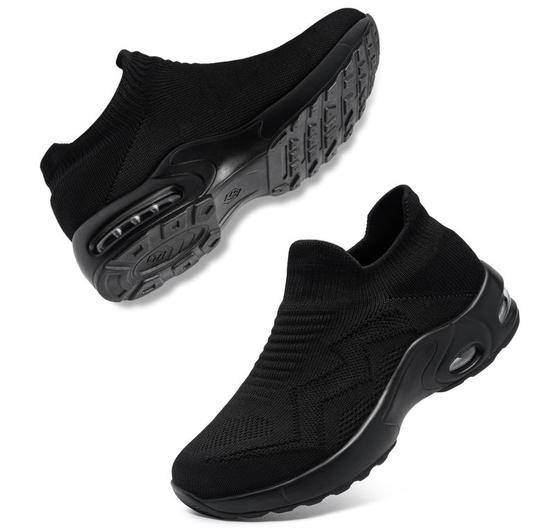 LARNMERN Steel Toe Steel Toe Shoes for Women Slip On Lightweight Nurse Shoes for Women Comfortable Hands-Free Work Nursing Shoes Woman Safety Shoes Sneakers Size 7,Black - Image 1