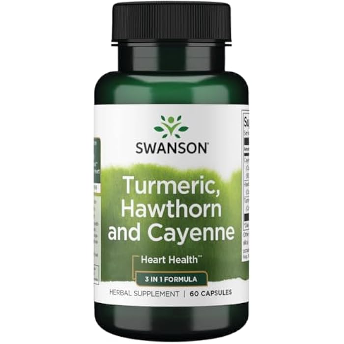 Swanson Full Spectrum Turmeric Hawthorn & Cayenne 60 Capsules - Image 1