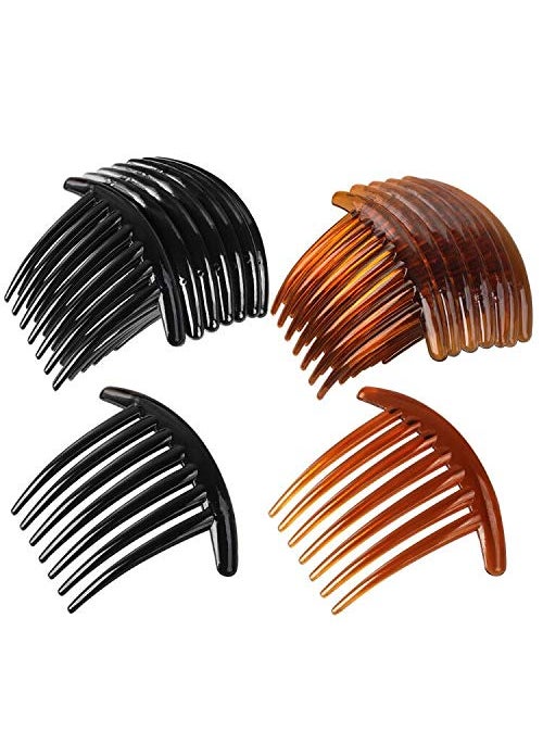 Heqishun - 24 PCS 7 Tooth French Twist Comb Plastic Hair Clip Hair Side Combs Hair Accessory for Women Girls Black and Brown - Image 1