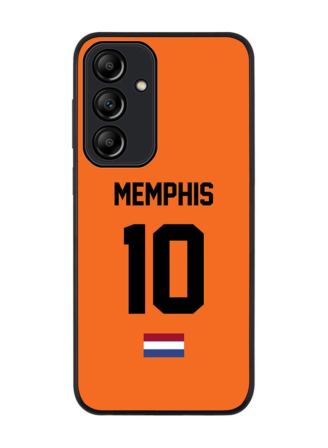 Stylizedd Rugged Black Edge Case for Samsung Galaxy A55, Slim fit Case Thin Cover -  Football Team - Netherlands, Player Name - Memphis - Image 1