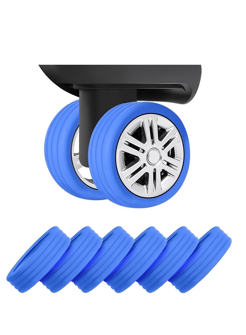 8Pcs Furniture Wheel Cover Set, Wearproof Luggage Suitcase Wheels Covers for Chair Floor mute protection luggage wheel pads (Blue)  - Image 1