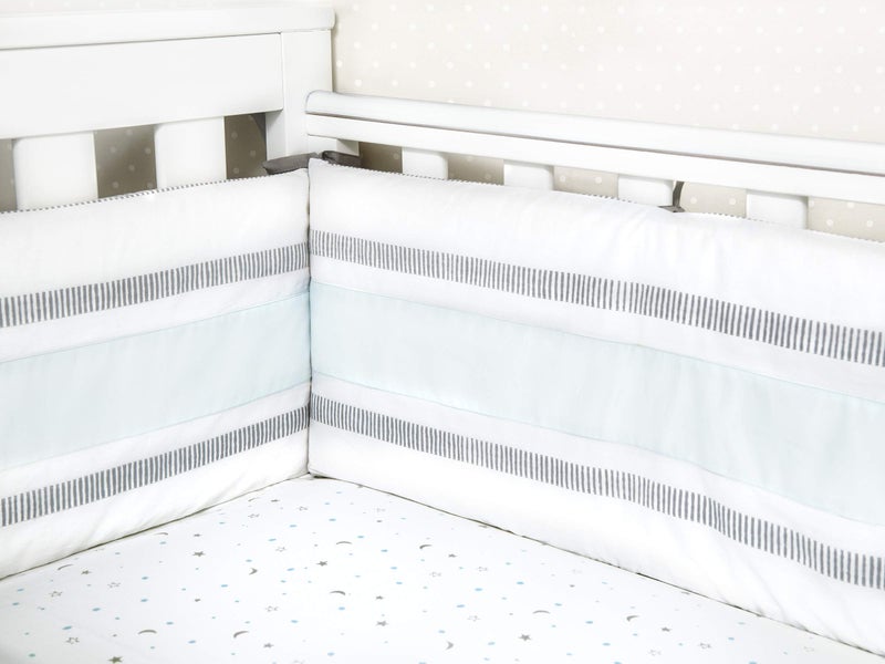 Masilo 100% Organic Cotton Crib Fitted Sheets for Crib Mattress-Baby Fitted Bed Sheet -Fits Upto 6" deep-All Round Elastic for Secure fit -Star Blue - Image 2