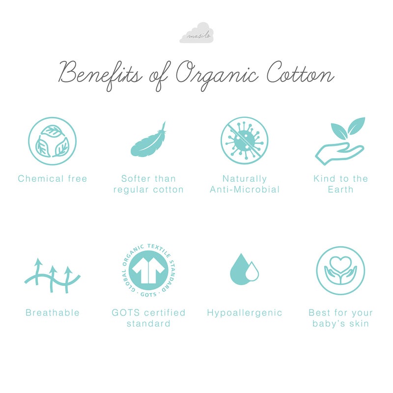 Masilo 100% Organic Cotton Crib Fitted Sheets for Crib Mattress-Baby Fitted Bed Sheet -Fits Upto 6" deep-All Round Elastic for Secure fit -Star Blue - Image 5