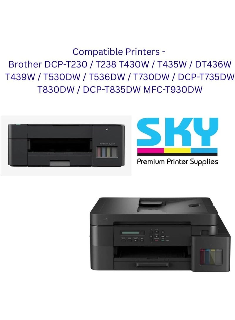SKY 4-Pack BTD100 refill ink Comptible with Brother T Series DCP-T230 / T238 T430W / T435W / DT436W T439W / T530DW / T536DW / T730DW / DCP-T735DW T830DW / DCP-T835DW MFC-T930DW Printers - Image 2