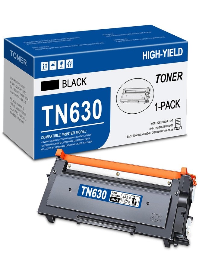 عبوة واحدة من خرطوشة حبر TN-630 TN630 بديلة لخرطوشة حبر Brother TN630 السوداء، متوافقة مع طابعات HL-L2300D وHL-L2380DW وHL-L2320D وDCP-L2540DW وHL-L2340DW وHL-L2360DW وMFC-L2720DW - Image 1