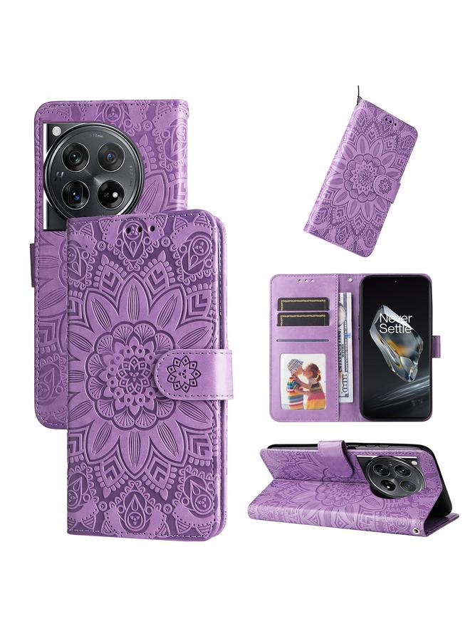 S-TOP Case For OnePlus 12 Embossed Sunflower Leather Phone Case - Image 1