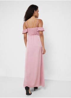 Little Mistress Frill Cold-Shoulder Maxi Dress  - Image 2