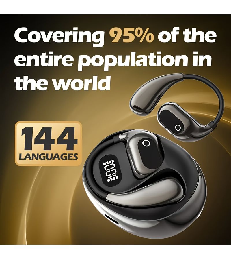 2025 New AI Translation Earphones Blue Support 144 Languages LED Power Display HD Audio Touch Control Long Battery Life Type-C Charging Port High Quality Sound For Sports - Image 2