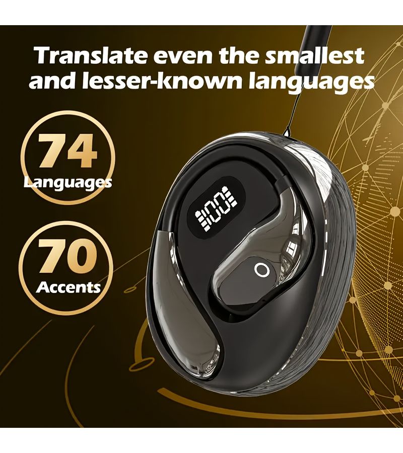 2025 New AI Translation Earphones Blue Support 144 Languages LED Power Display HD Audio Touch Control Long Battery Life Type-C Charging Port High Quality Sound For Sports - Image 4