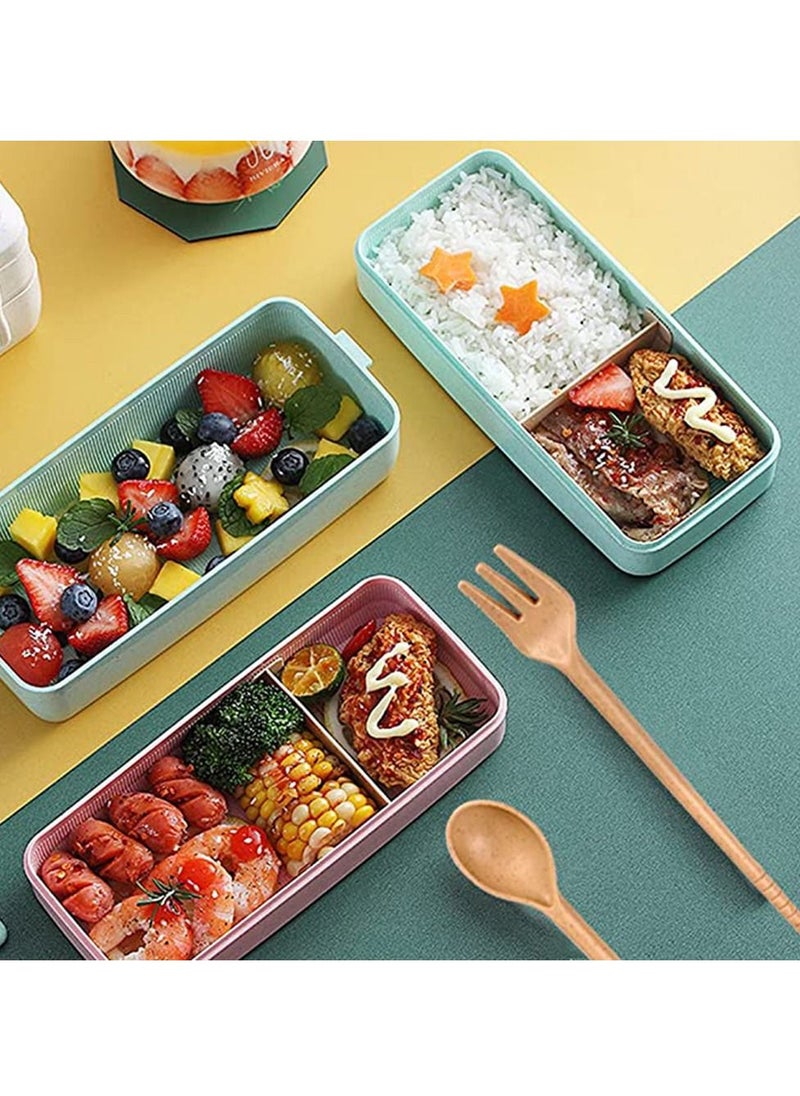 Arabest - Adults Lunch Box, Iteryn Stackable Bento Box, 3-In-1 Compartment - Wheat Straw, Leakproof Eco-Friendly Bento Lunch Box Meal Prep Containers - Image 1