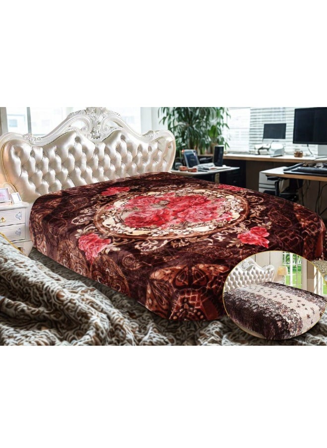Rainbow Luxury Double-Sided Winter Blanket - Soft, Silky, and Luxuriously Textured Double-Layer Bed Blanket - 4 kg - 200 x 240 cm - Heavy Blanket, Textured Blanket, Thick Double-Layer Winter Blanket - Ideal for Sleeping and Winter Furnishings  - Image 4