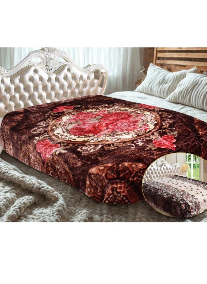 Rainbow Luxury Double-Sided Winter Blanket - Soft, Silky, and Luxuriously Textured Double-Layer Bed Blanket - 4 kg - 200 x 240 cm - Heavy Blanket, Textured Blanket, Thick Double-Layer Winter Blanket - Ideal for Sleeping and Winter Furnishings  - Image 5