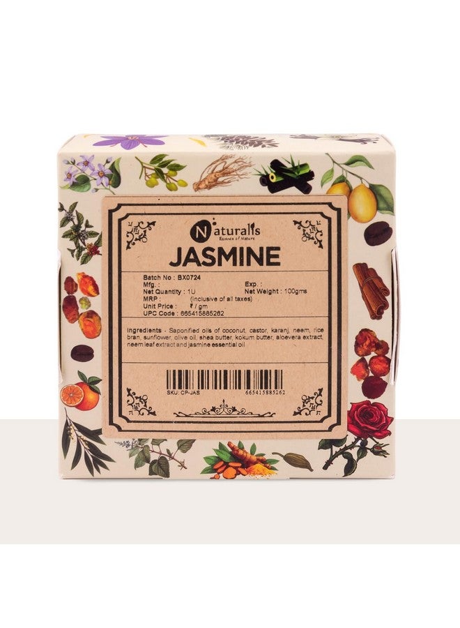 Naturalis Jasmine Soap Bar - Handmade Cold Process Organic Soap with Jasmine Oil - Luxury Natural Soap for Soft, Hydrated Skin and Aromatic Experience (100 grams) - Image 1