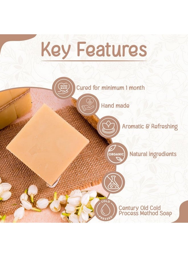 Naturalis Jasmine Soap Bar - Handmade Cold Process Organic Soap with Jasmine Oil - Luxury Natural Soap for Soft, Hydrated Skin and Aromatic Experience (100 grams) - Image 2