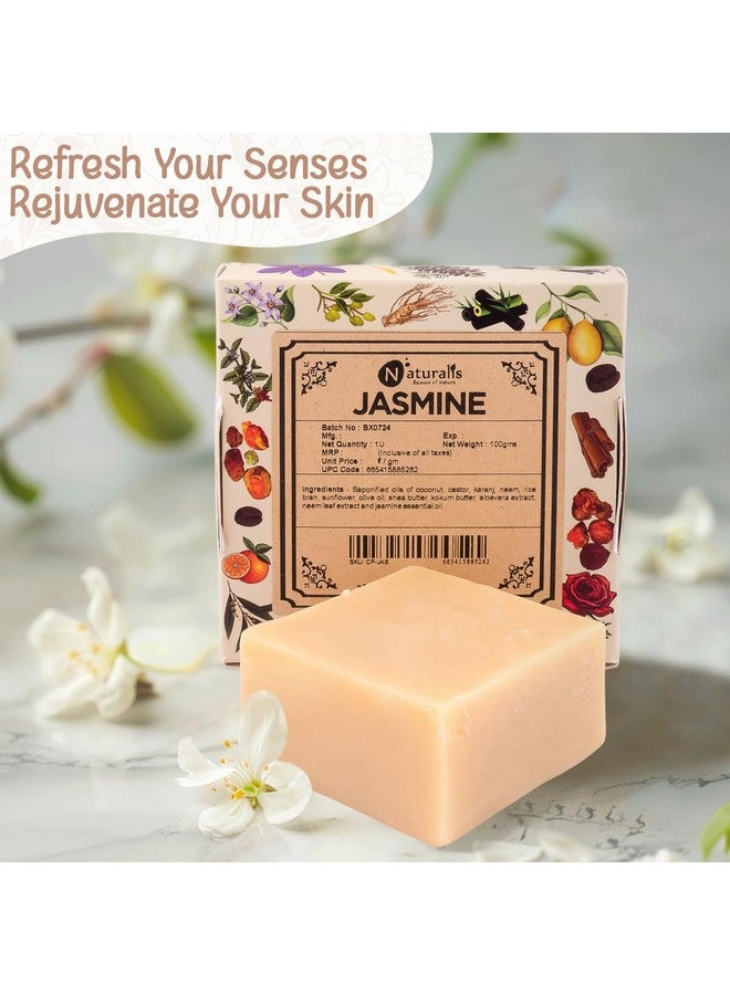 Naturalis Jasmine Soap Bar - Handmade Cold Process Organic Soap with Jasmine Oil - Luxury Natural Soap for Soft, Hydrated Skin and Aromatic Experience (100 grams) - Image 3