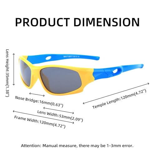 Karsaer Polarized Cycling Sunglasses for Kid Boys Girls Kids Square Sports Glasses E1334 - Image 2
