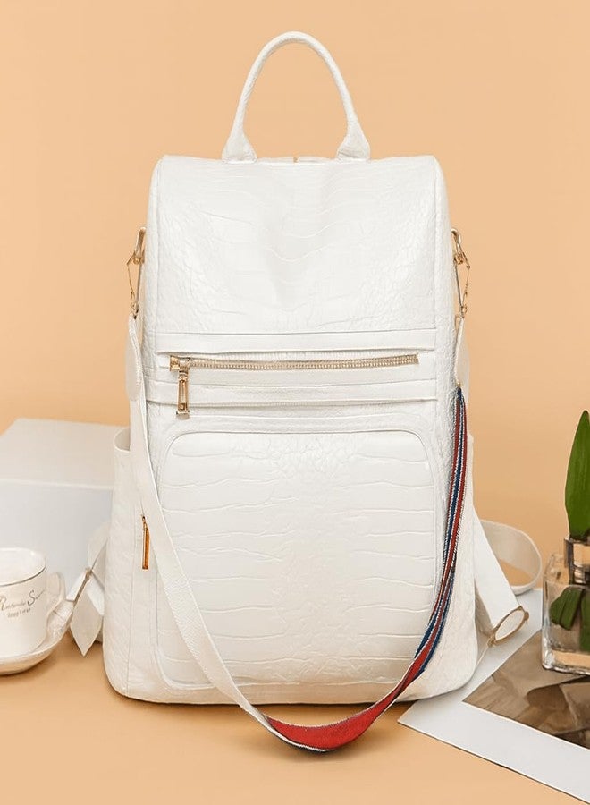 MUCHOVA Women Casual Backpack for College | Stylish Travel Daily Use Bag for Girls | Lightweight Office Backpack for Women (White) - Image 4