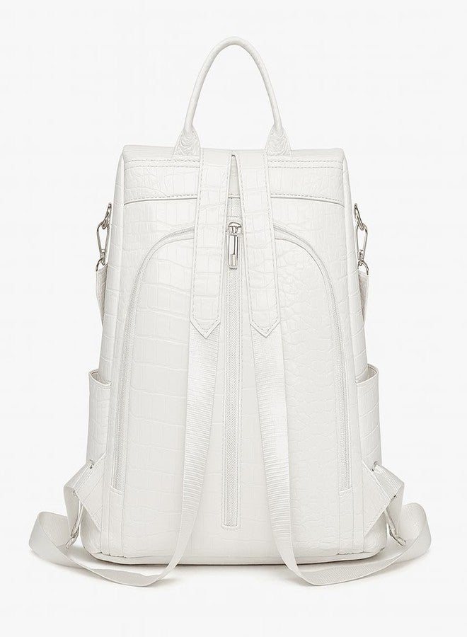 MUCHOVA Women Casual Backpack for College | Stylish Travel Daily Use Bag for Girls | Lightweight Office Backpack for Women (White) - Image 2