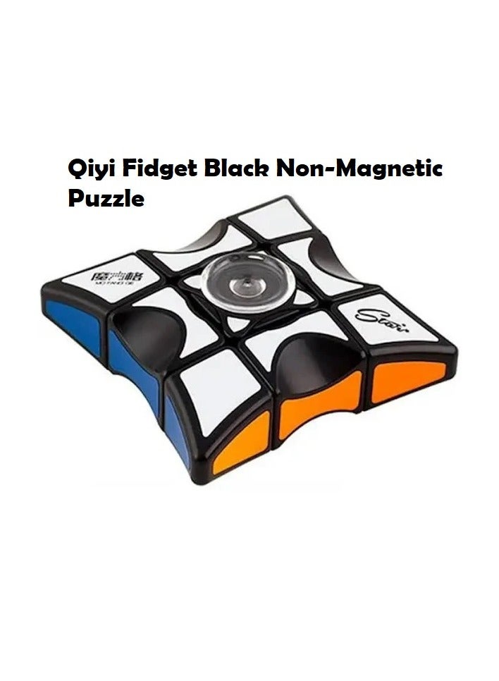 QiYi Fidget Puzzle Cube Black â€“ Portable Stress Relief Brain Teaser for Kids and Adults - Image 1
