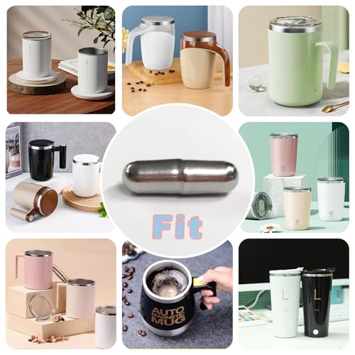 daasigwaa 2Pc Magnetic Stir Bar for Self Stirring Mug,Auto Magnetic Coffee Mug,Self Mixing Stainless Steel Cup (Stainless Steel) - Image 2