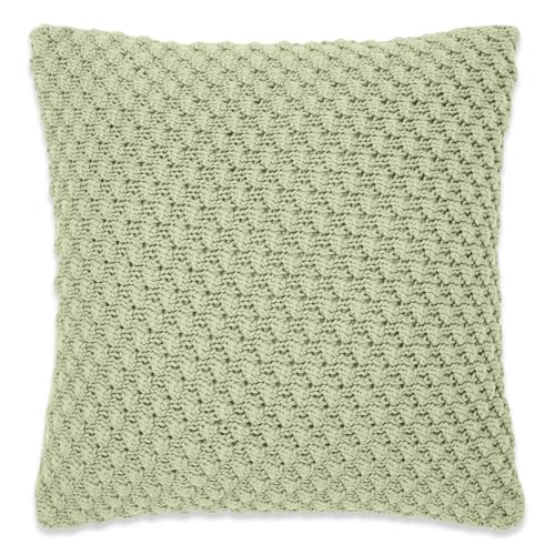 haus & kinder Decorative Embroidered Cushion Cover | Knitted Decorative Cushion Covers for Sofa, Living Room | 100% Cotton 210TC - Image 2