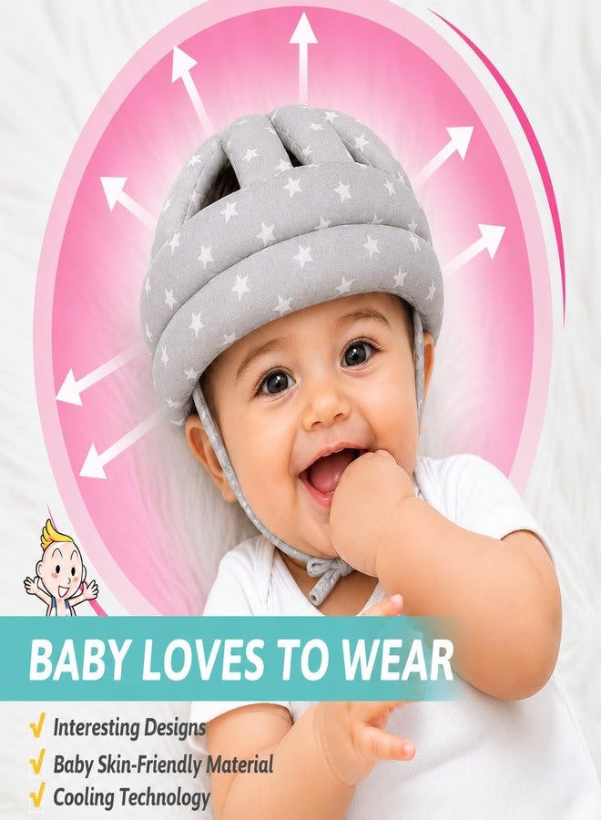 Prishio Baby Head Safety Helmet for Crawling & Walking | Soft Cushion Head Protector for Infants (6 Months–2 Years) | Adjustable Toddler Safety Helmet with Breathable Cotton & Shockproof Protection - Image 4