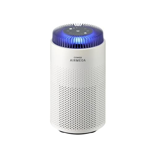 COWAY Air Purifier for Bedroom up to 500 ft HEPA and Deodorization Filter for Smoke Allergies Pet Dander AQI Monitor Auto Mode Filter Indicator Night Light 2yr Warranty Airmega 50 White - Image 1