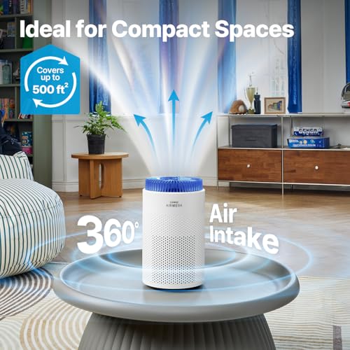 COWAY Air Purifier for Bedroom up to 500 ft HEPA and Deodorization Filter for Smoke Allergies Pet Dander AQI Monitor Auto Mode Filter Indicator Night Light 2yr Warranty Airmega 50 White - Image 3