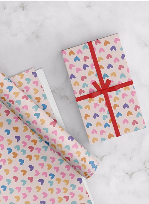Heart Wrapping Paper Pack – 4 Sheets (50 cm x 70 cm Each)